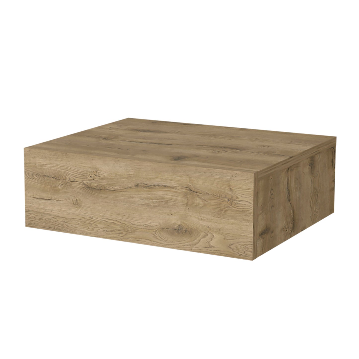 5" Beige Wood One Drawer Floating Nightstand