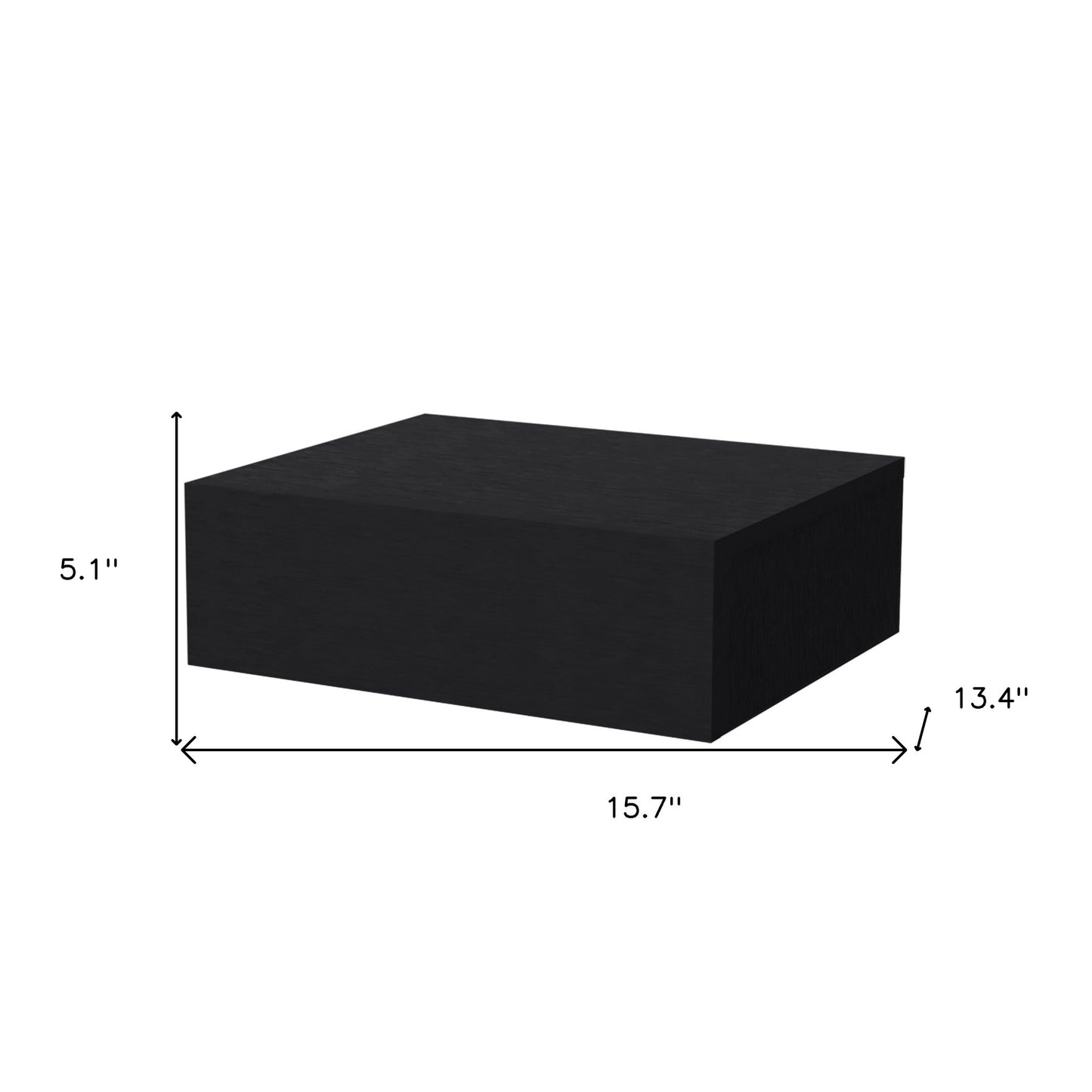 5" Black Wood One Drawer Floating Nightstand
