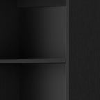 70" Black Wood Five Tier Bookcase