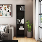 70" Black Wood Five Tier Bookcase