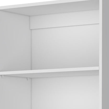71" White Wood Five Tier Bookcase