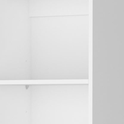 71" White Wood Five Tier Bookcase