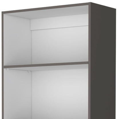 71" Gray And White Wood Five Tier Bookcase