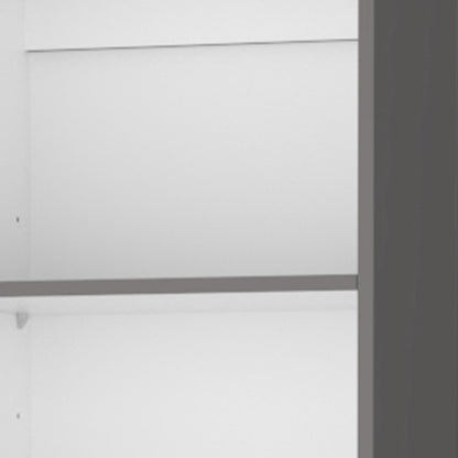 71" Gray And White Wood Five Tier Bookcase