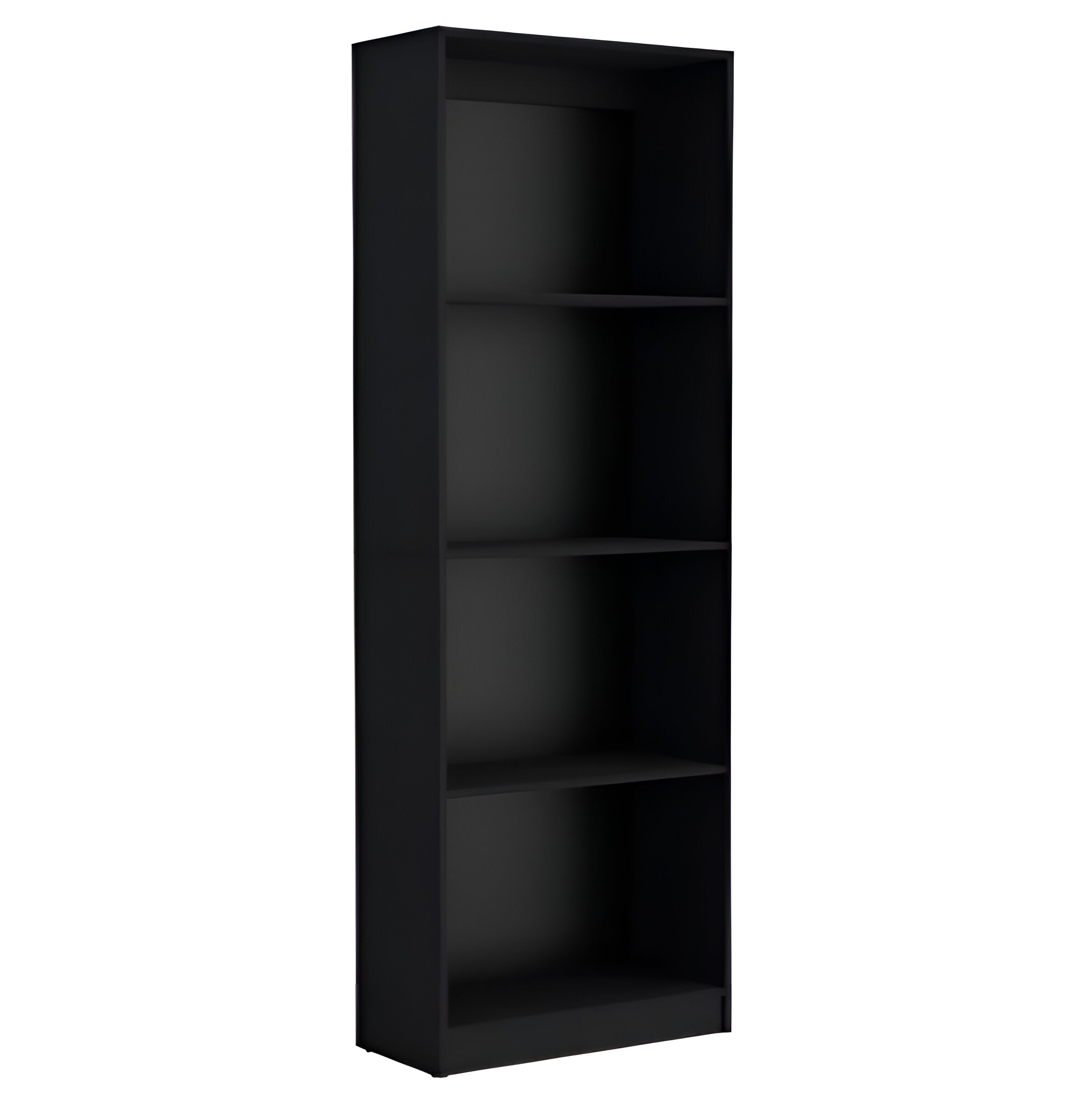 Set of Two Black Wood Multi Tier Bookcases