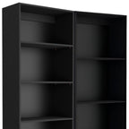 Set of Two Black Wood Multi Tier Bookcases
