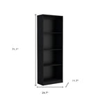 Set of Two Black Wood Multi Tier Bookcases