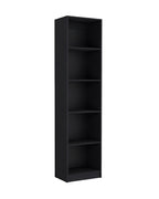 Set of Two Black Wood Multi Tier Bookcases