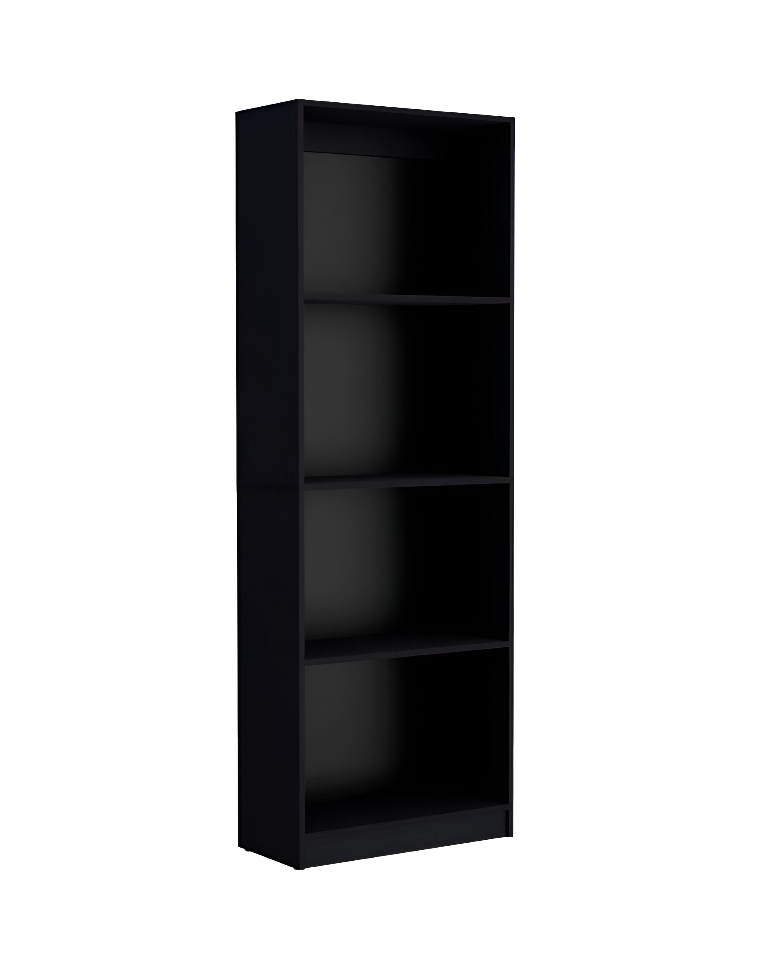 Set of Two Black Wood Multi Tier Bookcases
