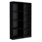Set of Two Black Wood Multi Tier Bookcases