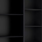 Set of Two Black Wood Multi Tier Bookcases