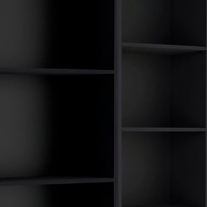 Set of Two Black Wood Multi Tier Bookcases