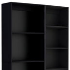 Set of Two Black Wood Multi Tier Bookcases