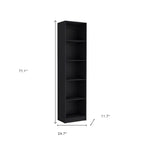 Set of Two Black Wood Multi Tier Bookcases