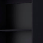 Set of Two 71" Black Bookcase With Two Doors