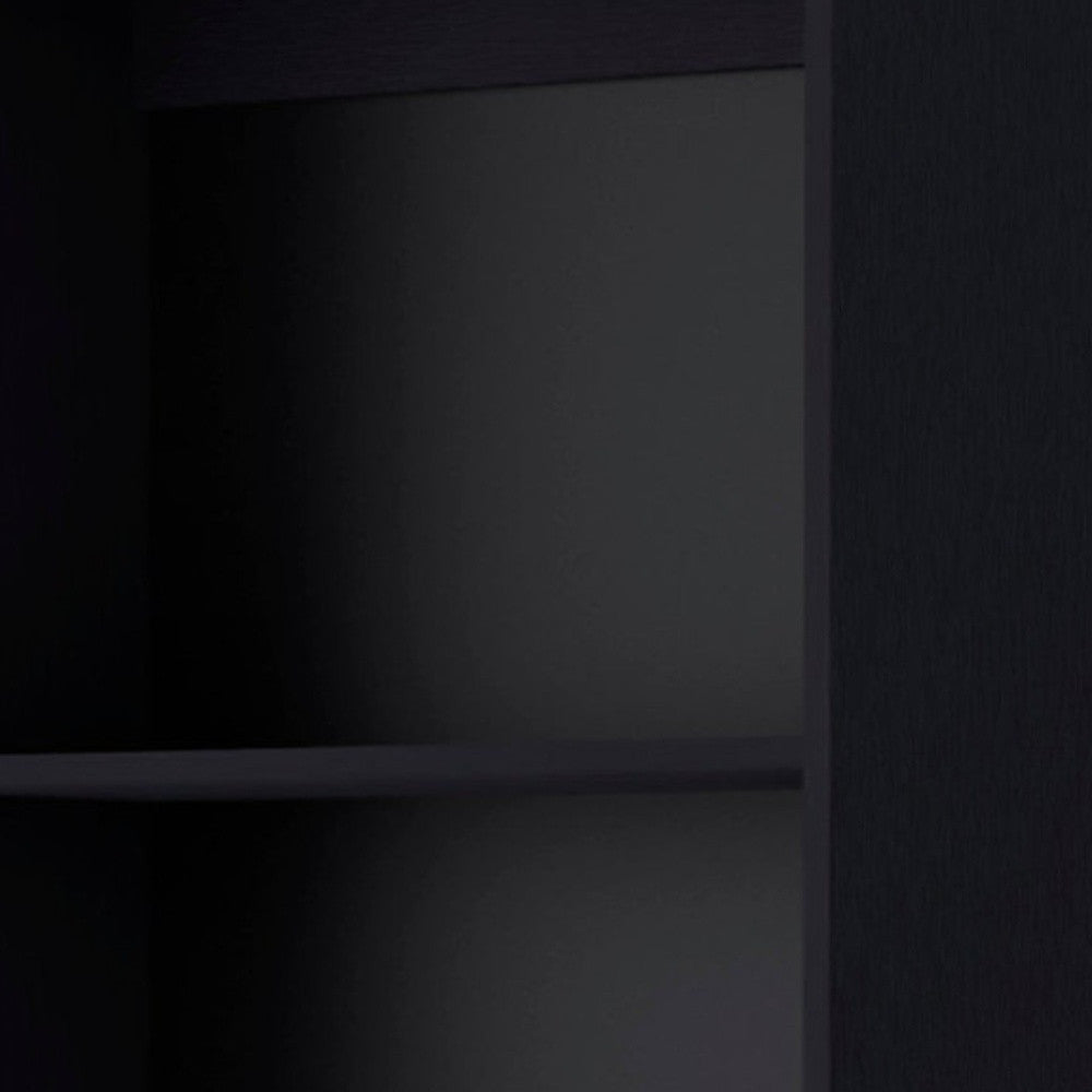 Set of Two 71" Black Bookcase With Two Doors