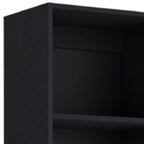 71" Black Five Tier Bookcase