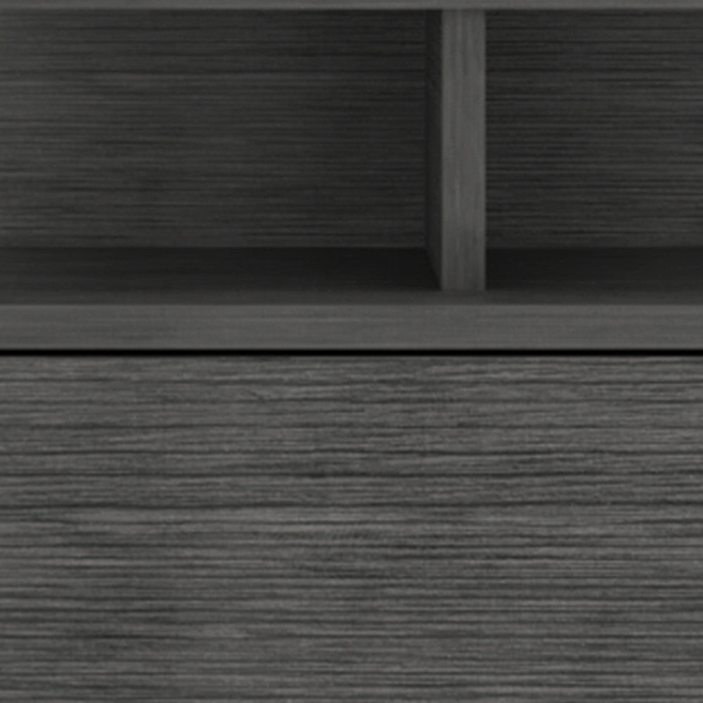 13" Dark Gray Wood One Drawer Floating Nightstand