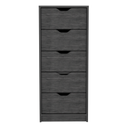 18" Gray Five Drawer Standard Chest