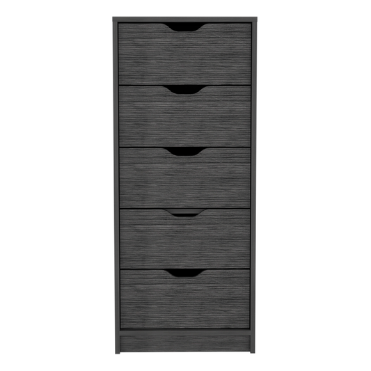 18" Gray Five Drawer Standard Chest