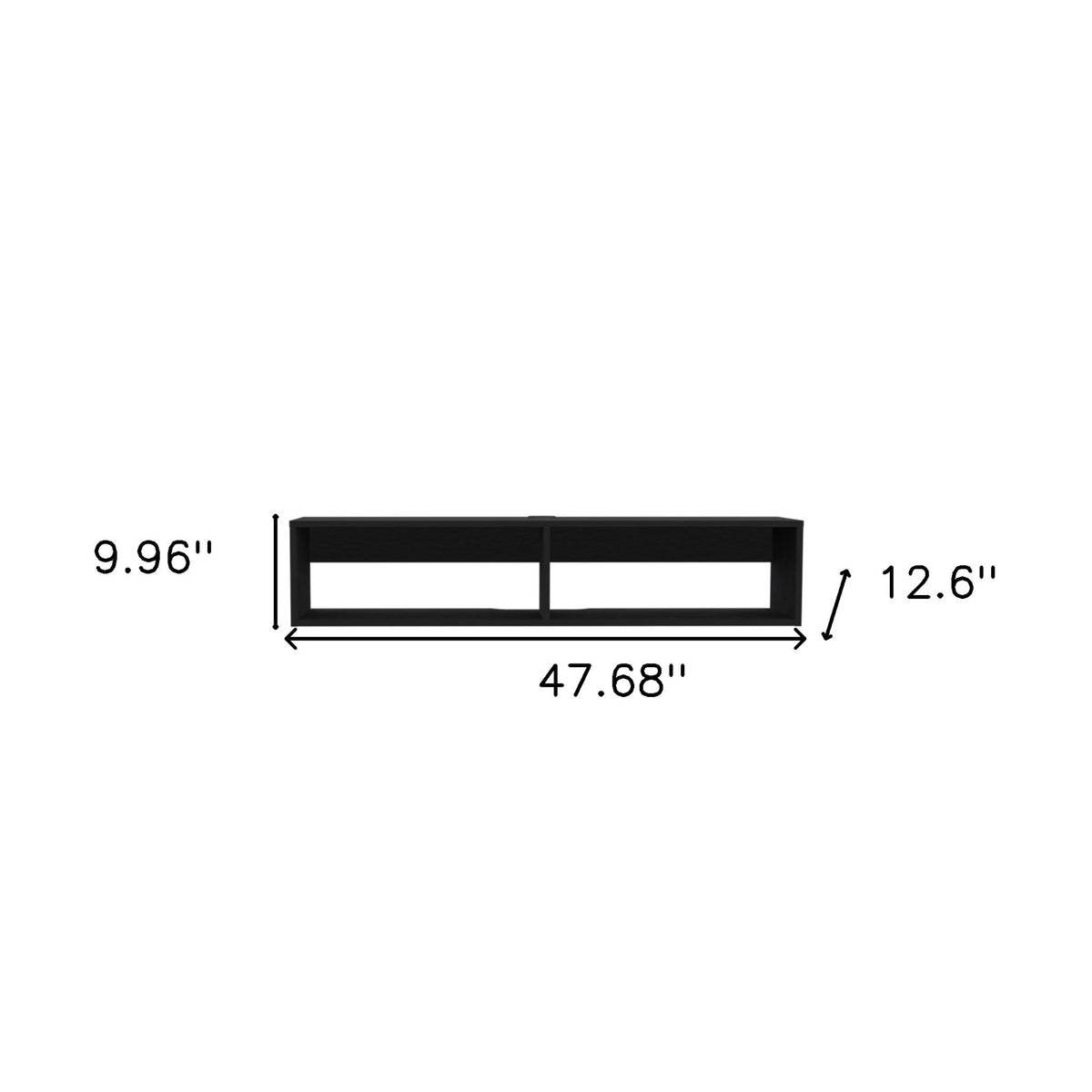 48" Black Floating Mount Entertainment Center
