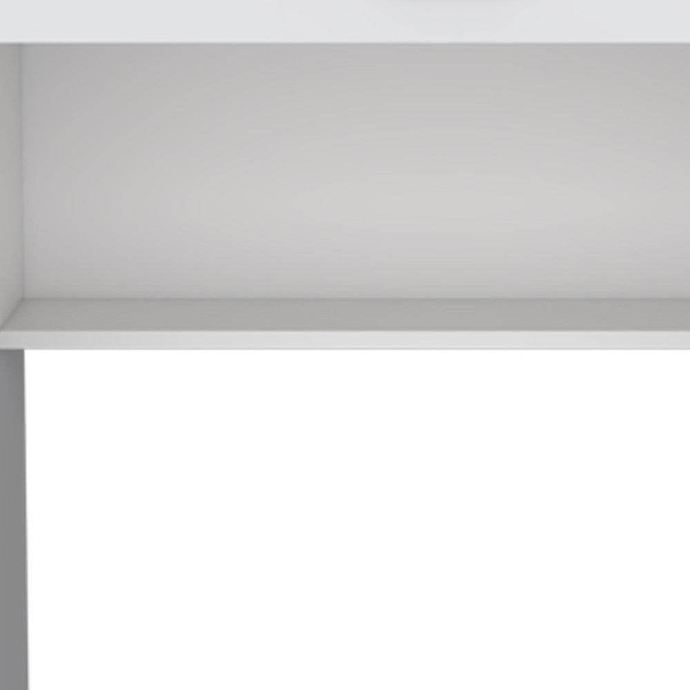 32" White Wood Computer Desk With Drawer