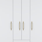 59" White Two Drawer Combo Dresser