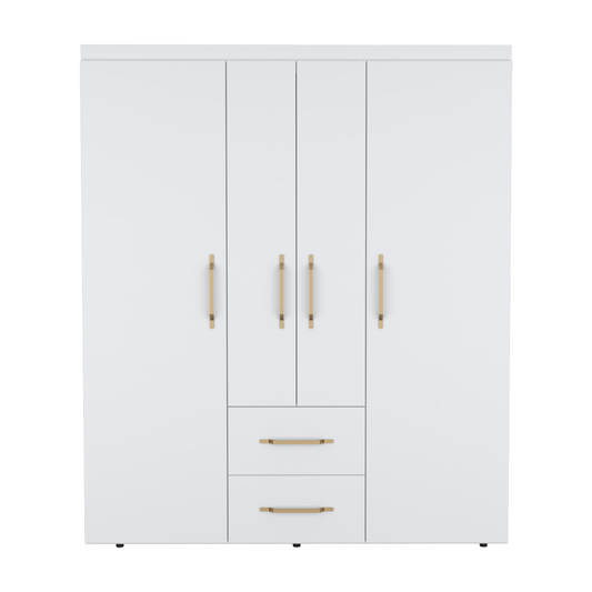 59" White Two Drawer Combo Dresser