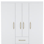 59" White Two Drawer Combo Dresser