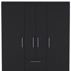 59" Black Two Drawer Combo Dresser