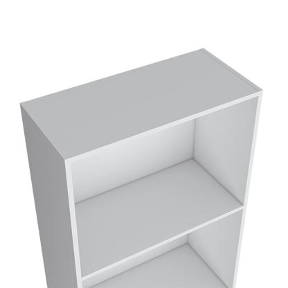 71" White Wood Four Tier Bookcase