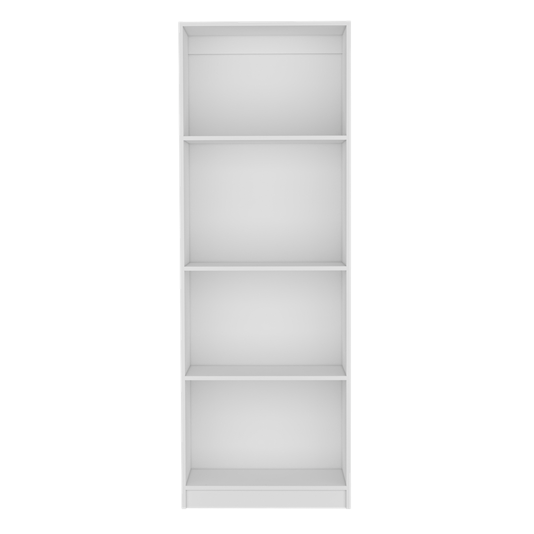 71" White Wood Four Tier Bookcase