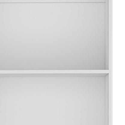 71" White Wood Four Tier Bookcase