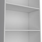 71" White Wood Five Tier Bookcase
