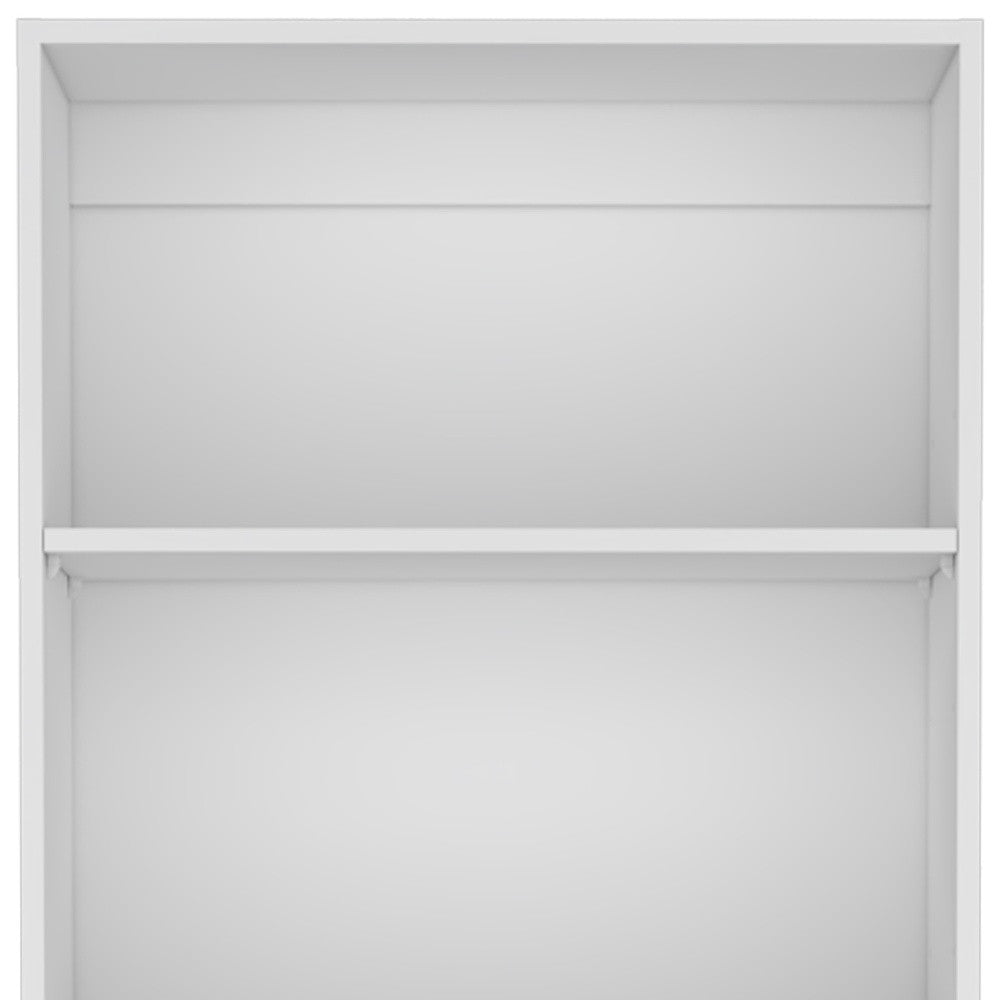 71" White Wood Five Tier Bookcase