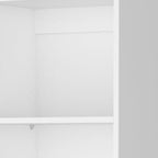 71" White Wood Five Tier Bookcase