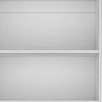 71" White Wood Three Tier Bookcase with Two Doors