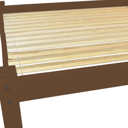 Brown Solid Wood Twin Bed Frame