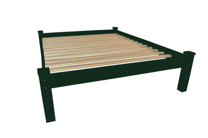 Dark Green Solid Wood Twin Bed Frame
