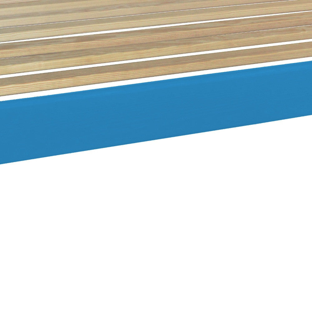 Caribbean Blue Solid Wood Full Bed Frame