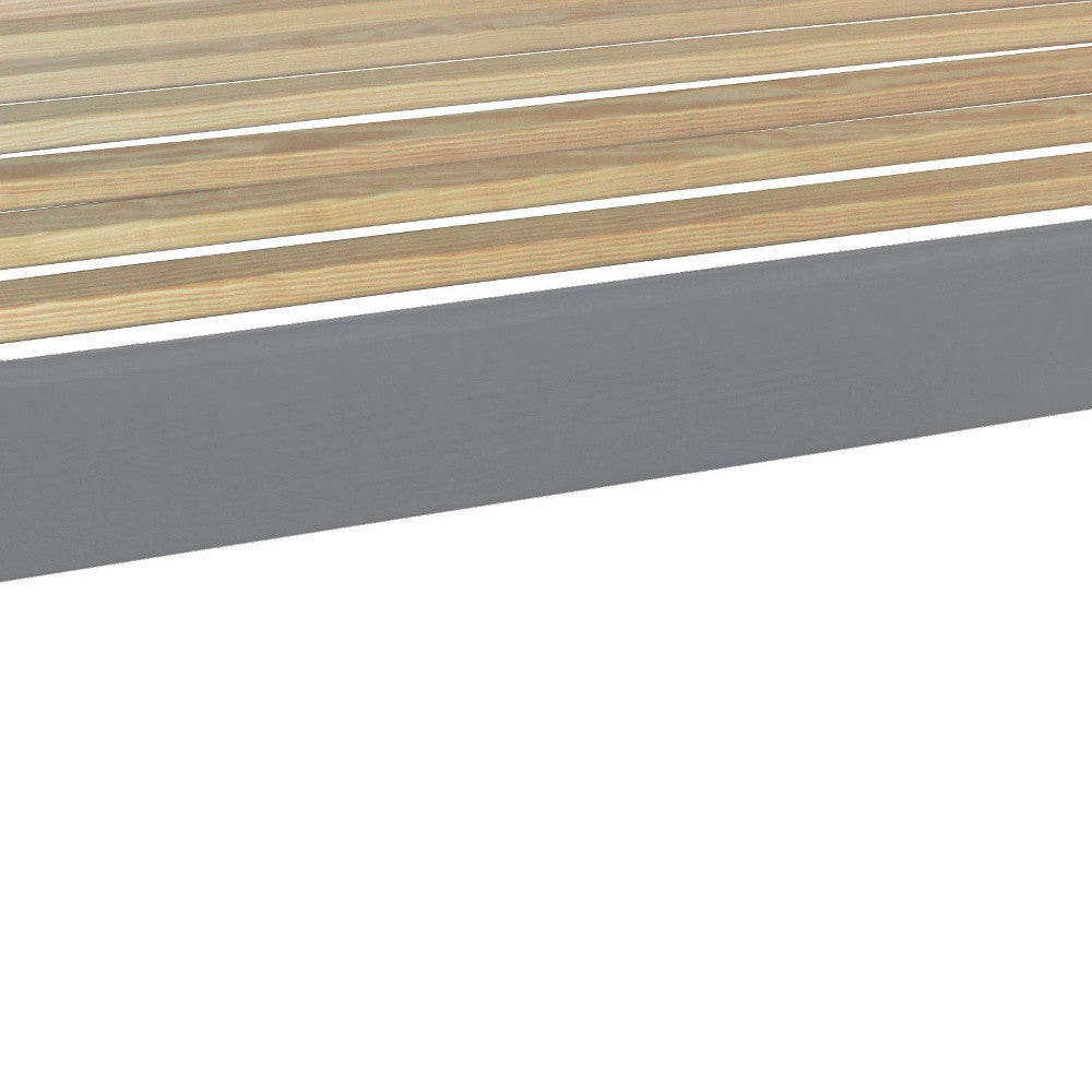Gray Solid Wood Full Bed Frame