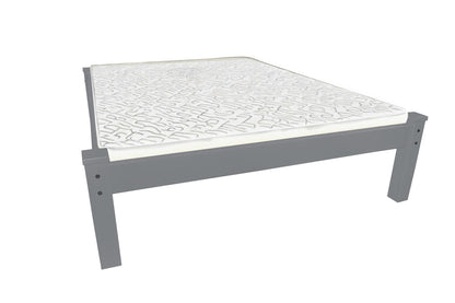 Gray Solid Wood Full Bed Frame