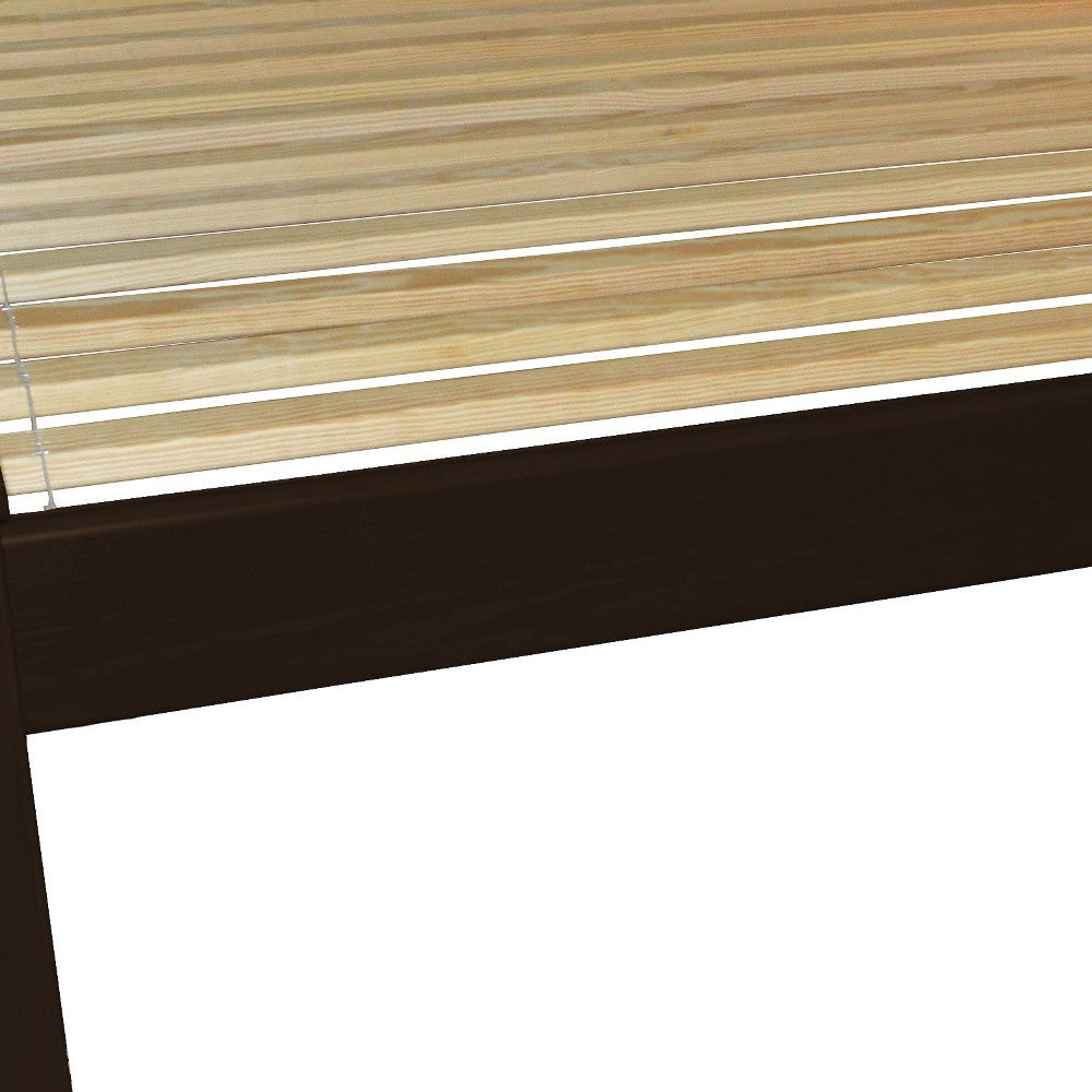 Dark Brown Solid Wood Full Bed Frame