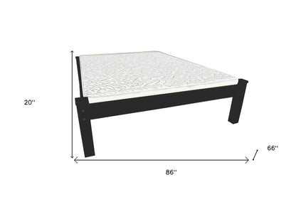 Black Solid Wood Queen Bed Frame