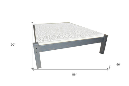 Gray Solid Wood Queen Bed Frame