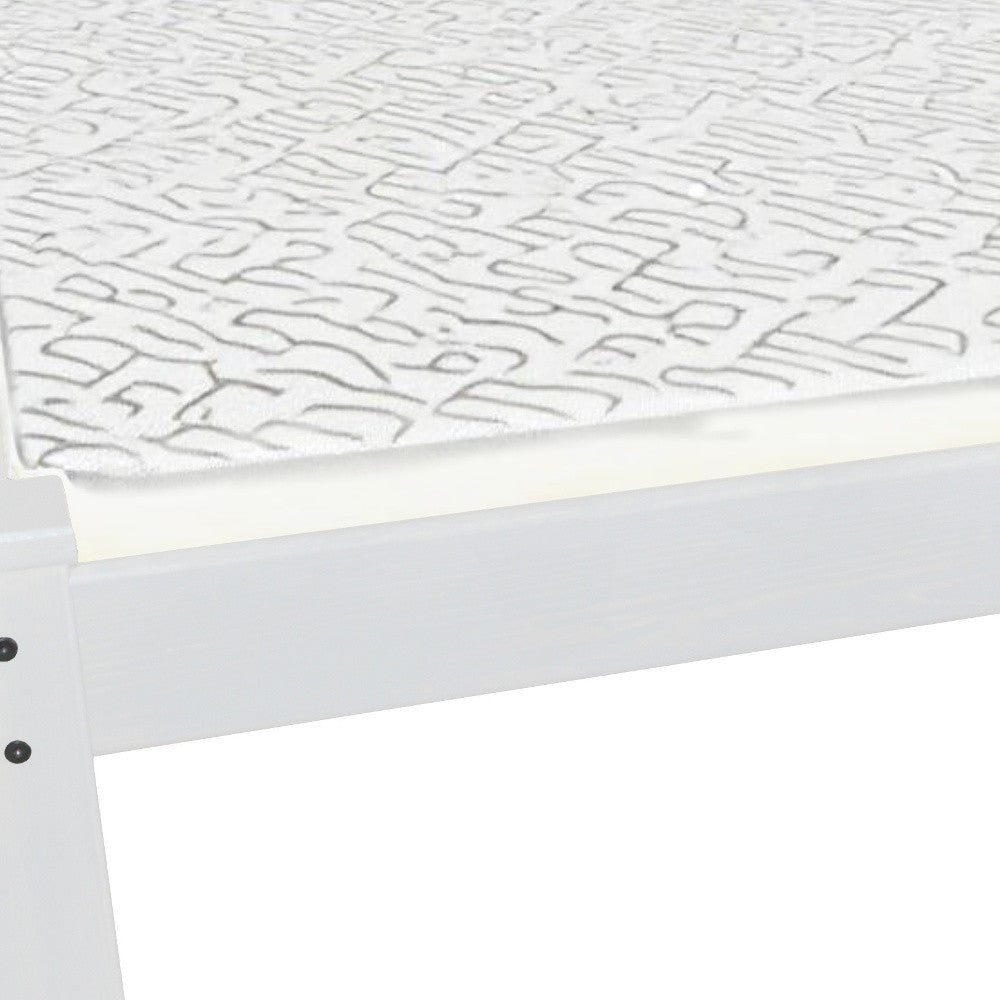 White Solid Wood Queen Bed Frame