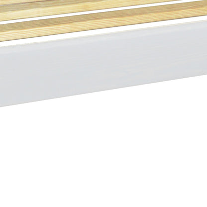 White Solid Wood Queen Bed Frame