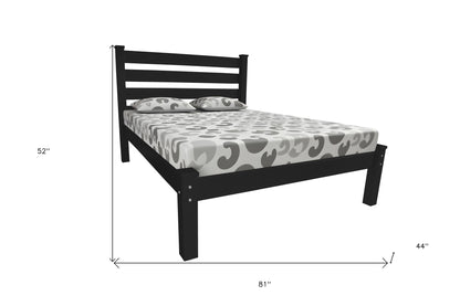 Black Solid Wood Twin Bed Frame