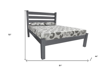 Gray Solid Wood Twin Bed Frame
