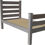 Gray Solid Wood Twin Bed Frame